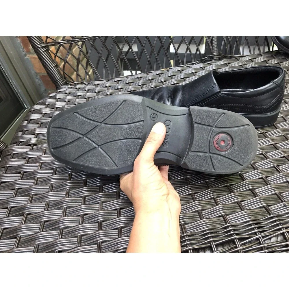 ECCO Men New Jersey Slip On loafers leather Black 43 Us 9 9.5 Shoes Dress